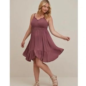 Torrid HANKY HEM MINI DRESS - GAUZE PURPLE